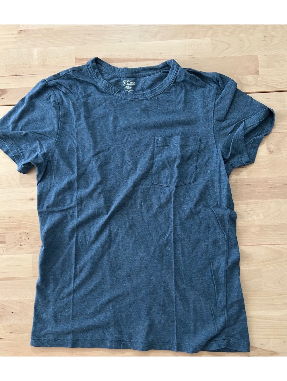 J.Crew Knit Goods Blue Slub Speckled Pocket T-Shirt - Size M